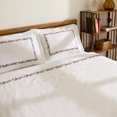 Karaca Home Merlith Double Duvet Cover Set White - MALLTURK