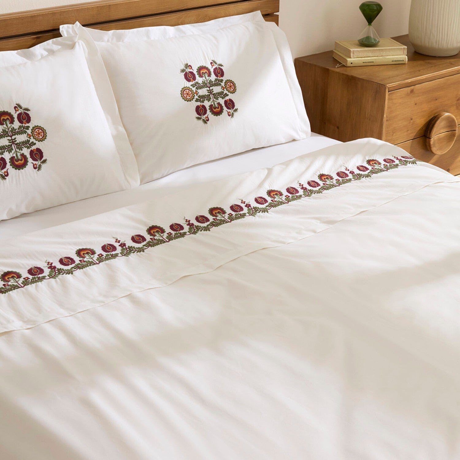 Karaca Home Nubea Embroidered Double Duvet Cover Set White - MALLTURK