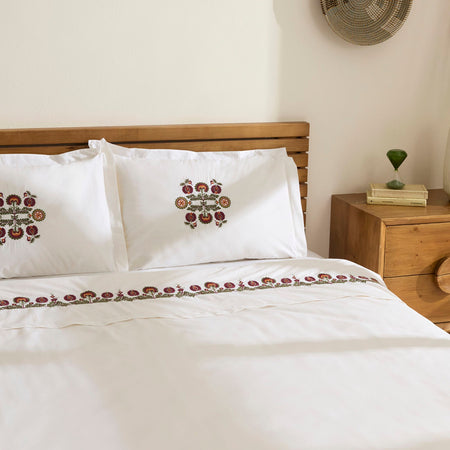 Karaca Home Nubea Embroidered Double Duvet Cover Set White - MALLTURK