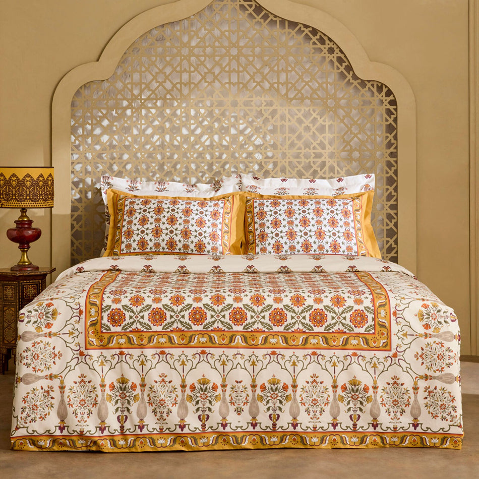 Karaca Home Zahara Double Duvet Cover Set Mustard - MALLTURK