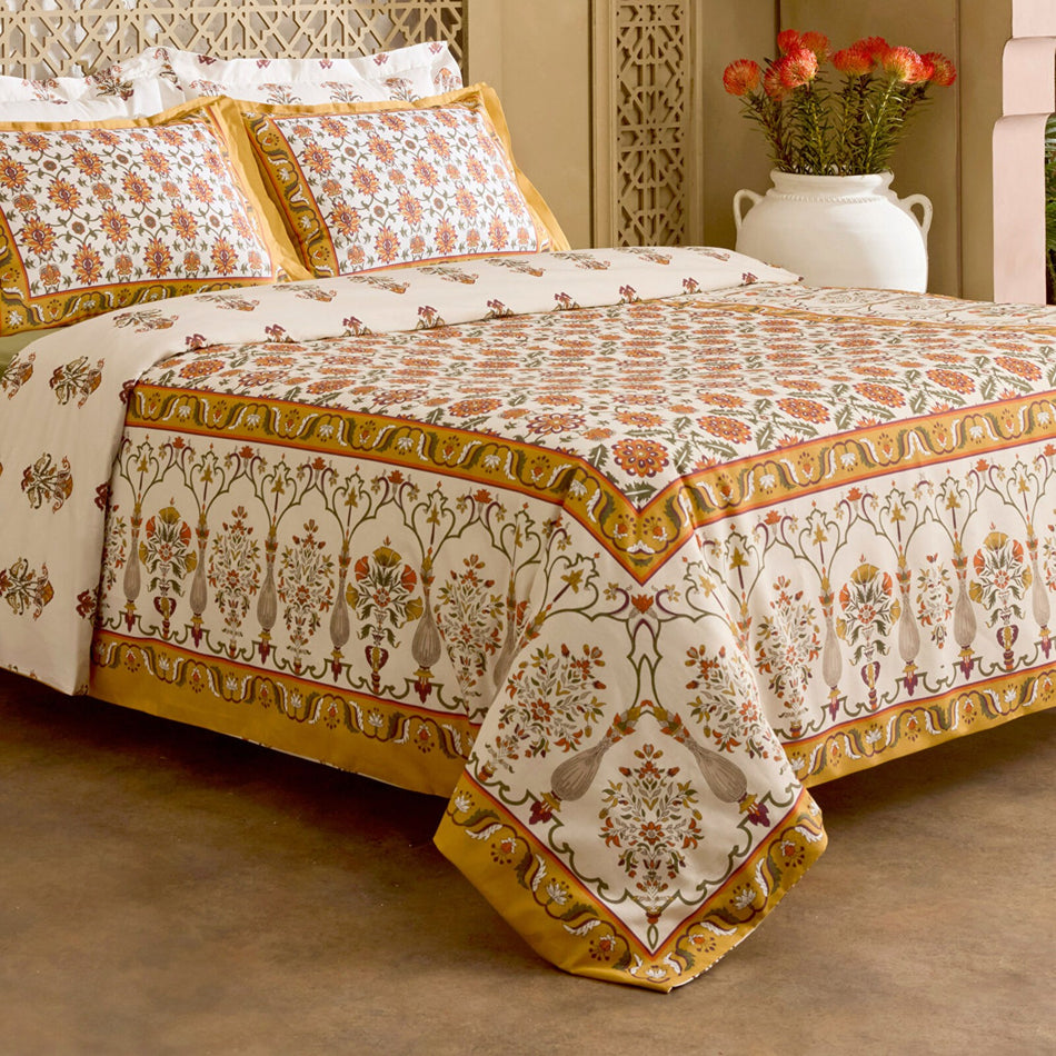 Karaca Home Zahara Double Duvet Cover Set Mustard - MALLTURK