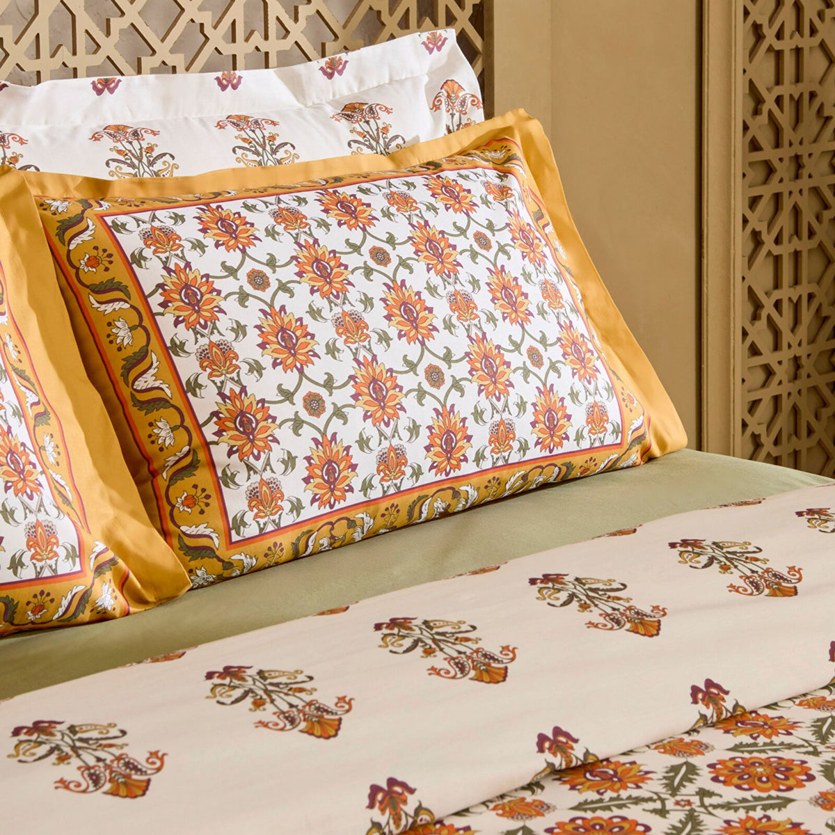 Karaca Home Zahara Double Duvet Cover Set Mustard - MALLTURK