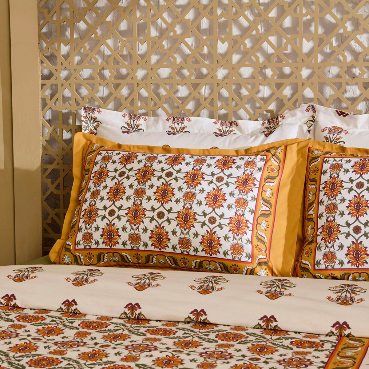 Karaca Home Zahara Double Duvet Cover Set Mustard - MALLTURK