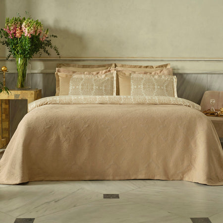 Karaca Home Maren Double Duvet Cover Set & Bedspread Set Beige