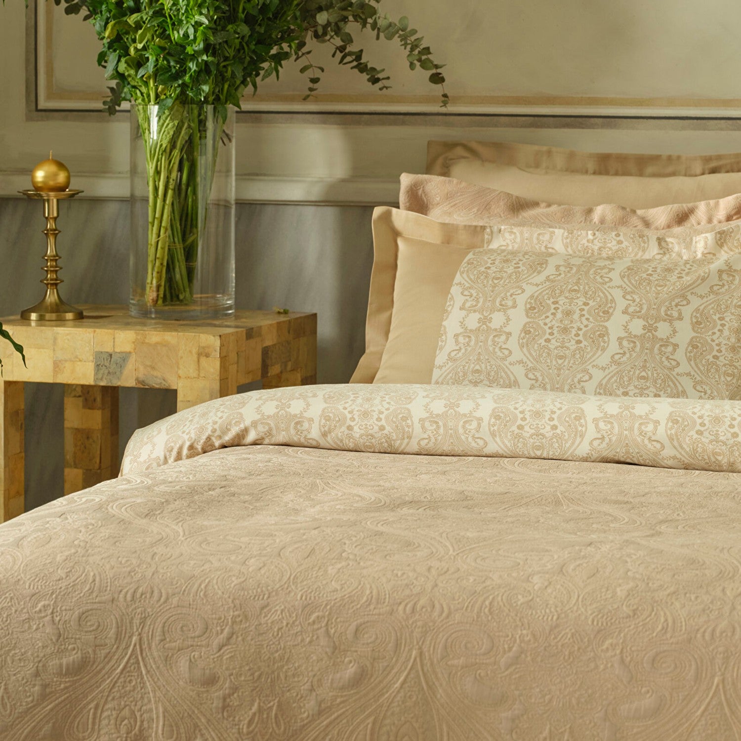 Karaca Home Maren Double Duvet Cover Set & Bedspread Set Beige