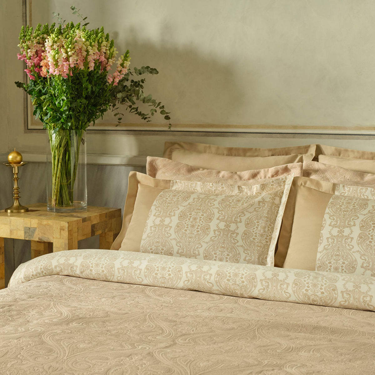 Karaca Home Maren Double Duvet Cover Set & Bedspread Set Beige