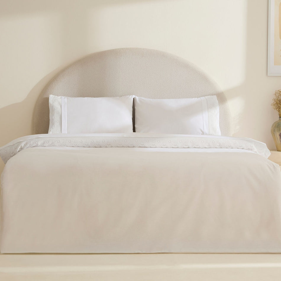 Karaca Home Teora Lace Double Duvet Cover Set White - MALLTURK