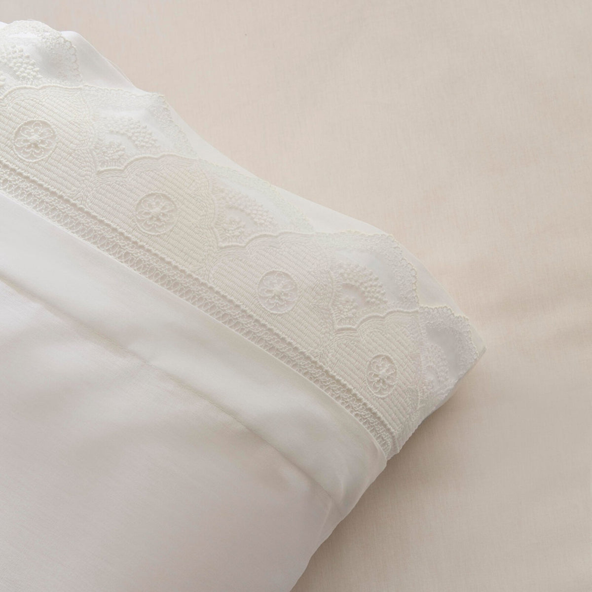 Karaca Home Teora Lace Double Duvet Cover Set White - MALLTURK