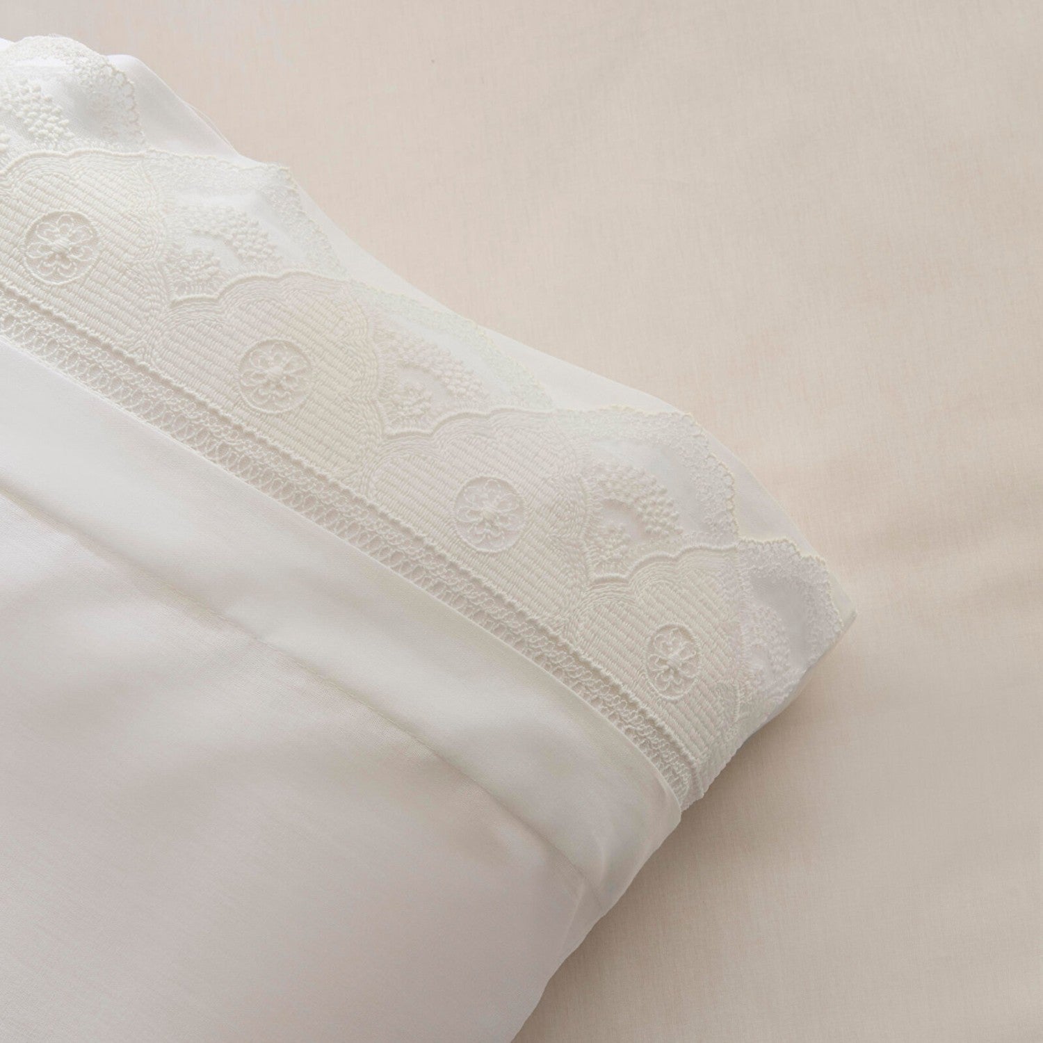 Karaca Home Teora Lace Double Duvet Cover Set White - MALLTURK