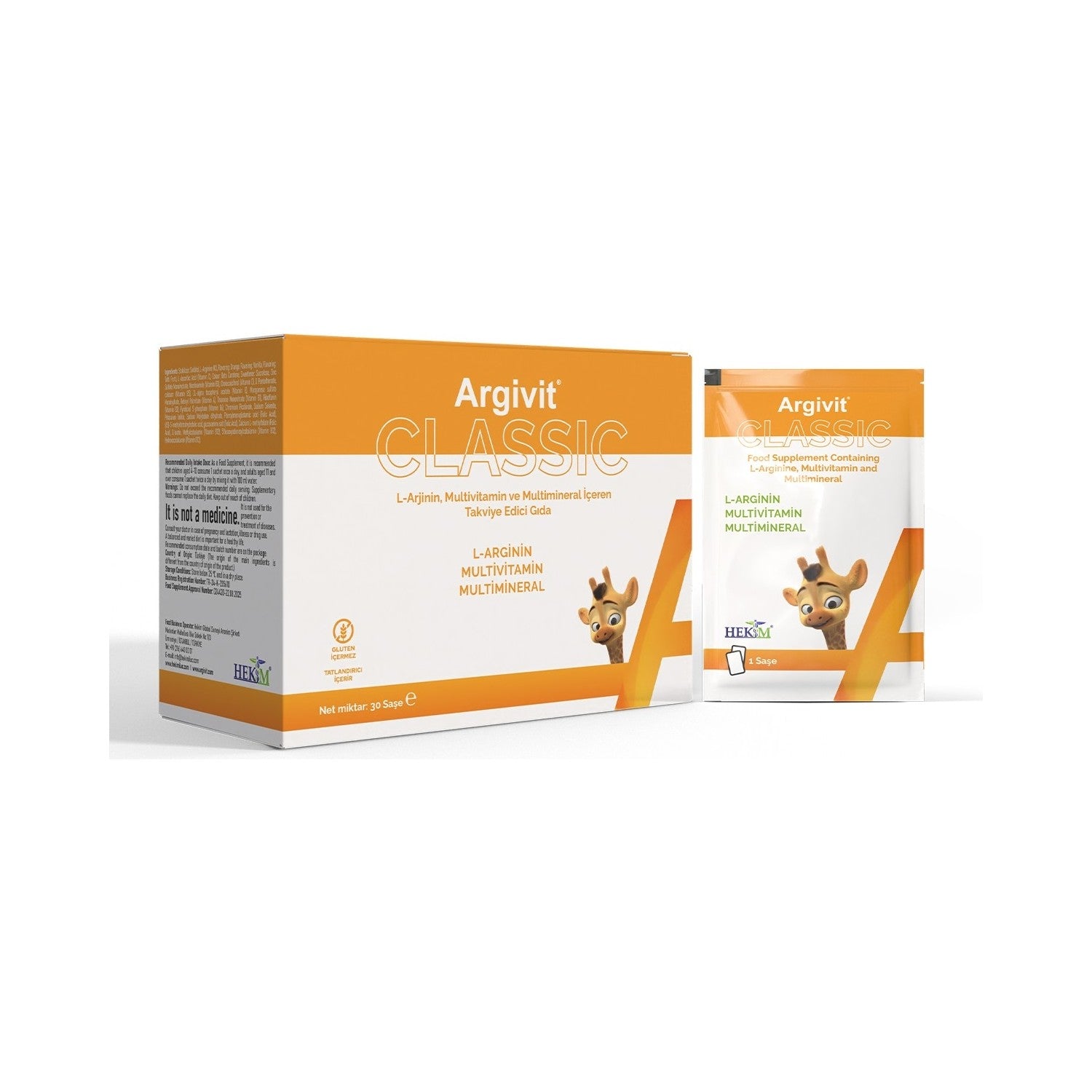 Argivit Classic 30'lu Sachet, L-Arjinin, Multivitamin and Multimineral with Dietary Supplement - MALLTURK