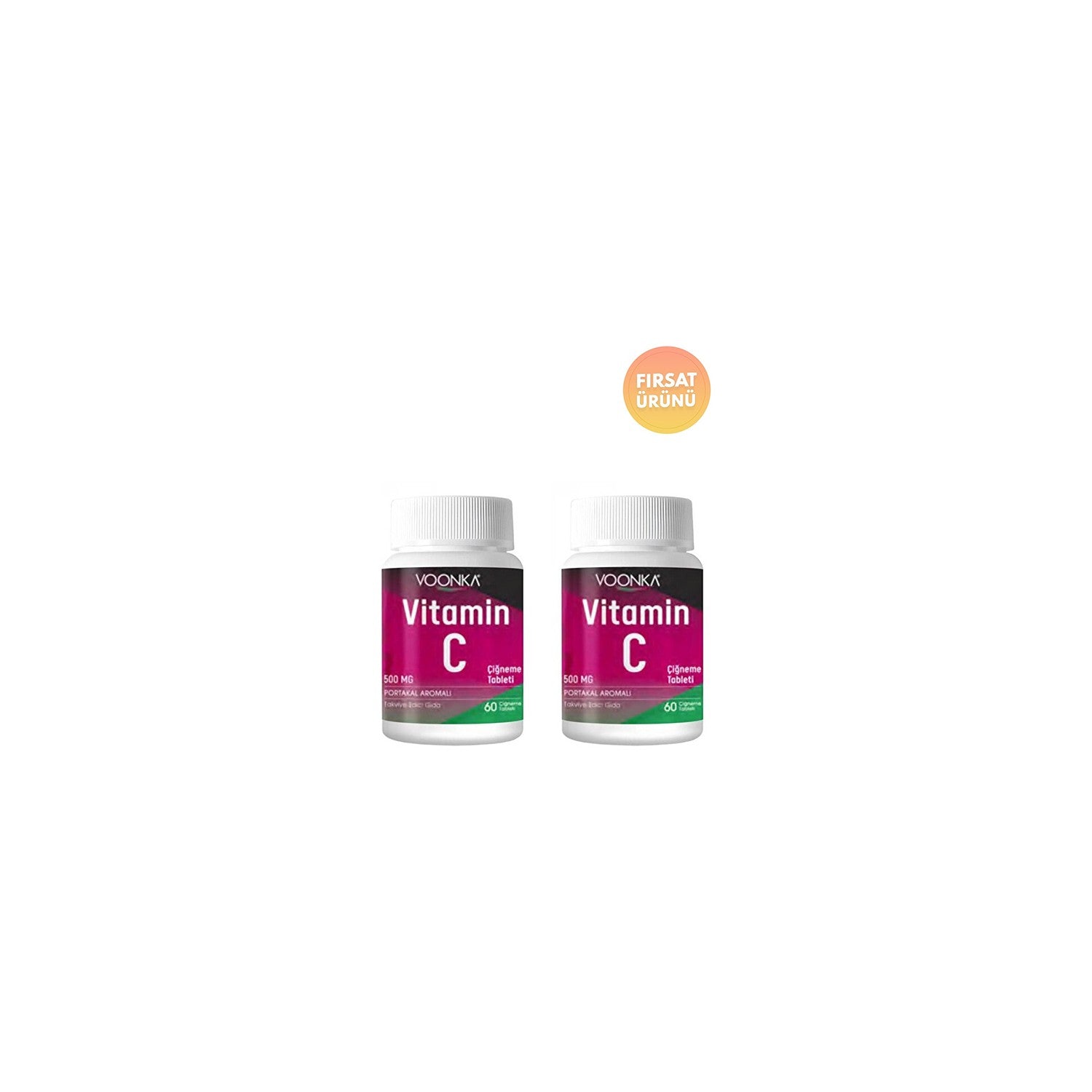 Voonka Vitamin C Orange Flavor Chewable Tablets 500 mg - MALLTURK