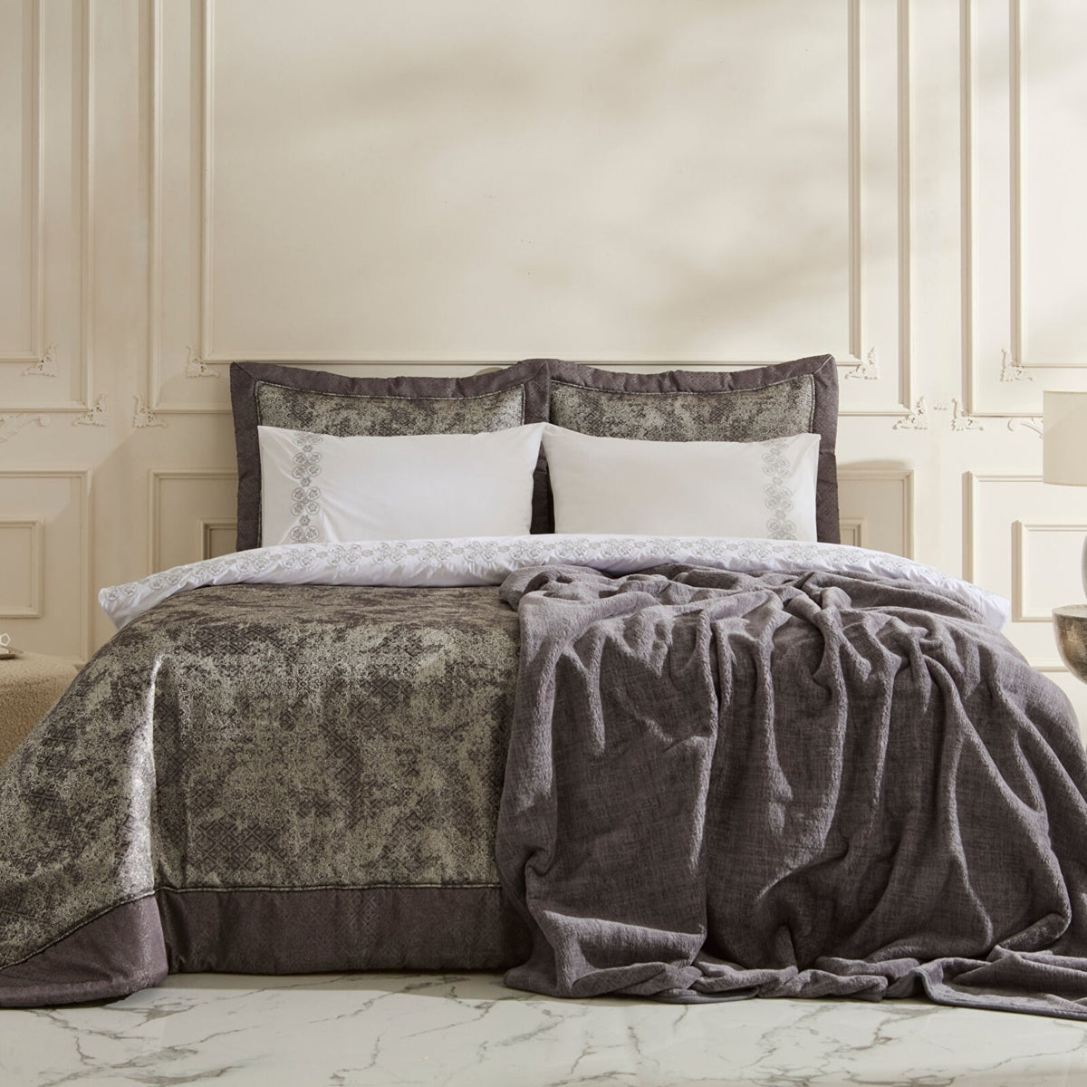 Karaca Home Encanto Anthracite Bridal Set - MALLTURK