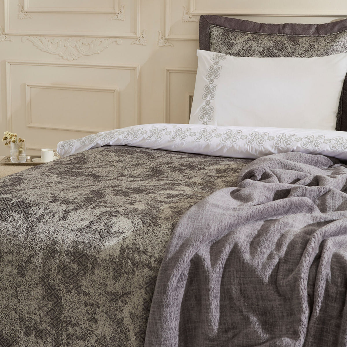 Karaca Home Encanto Anthracite Bridal Set - MALLTURK