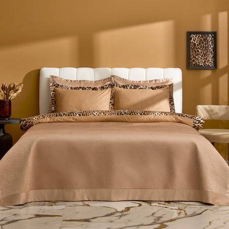 Karaca Home Clarte Beige 7 Piece Double Duvet Cover and Bedspread Set