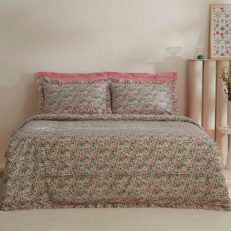 Karaca Home Minay 52 Thread Count %100 Cotton Double Duvet Cover Set Pink - MALLTURK