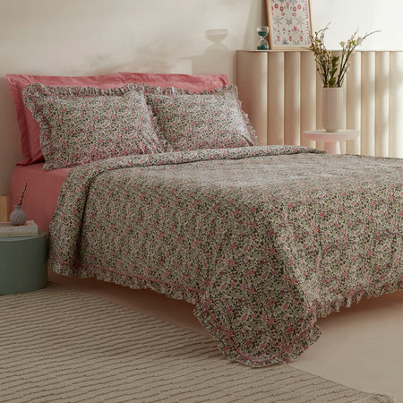 Karaca Home Minay 52 Thread Count %100 Cotton Double Duvet Cover Set Pink - MALLTURK