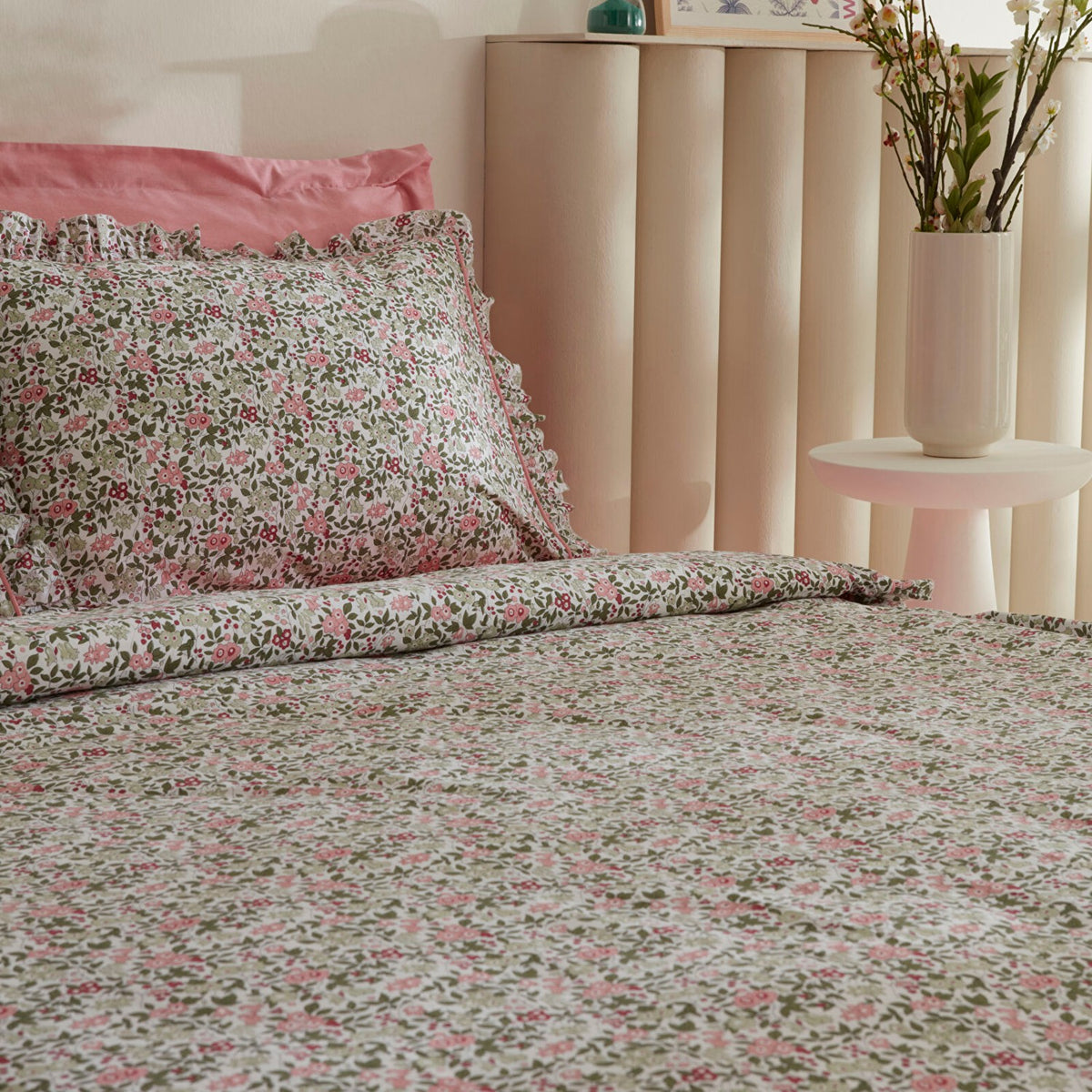 Karaca Home Minay 52 Thread Count %100 Cotton Double Duvet Cover Set Pink - MALLTURK