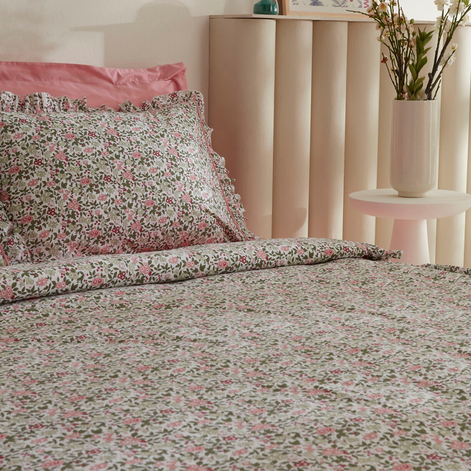 Karaca Home Minay 52 Thread Count %100 Cotton Double Duvet Cover Set Pink - MALLTURK