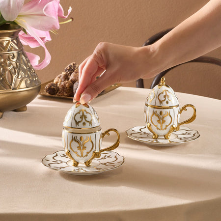 Karaca Faberge Egg Turkish Coffee Cup Set for 2, 90 ml - MALLTURK