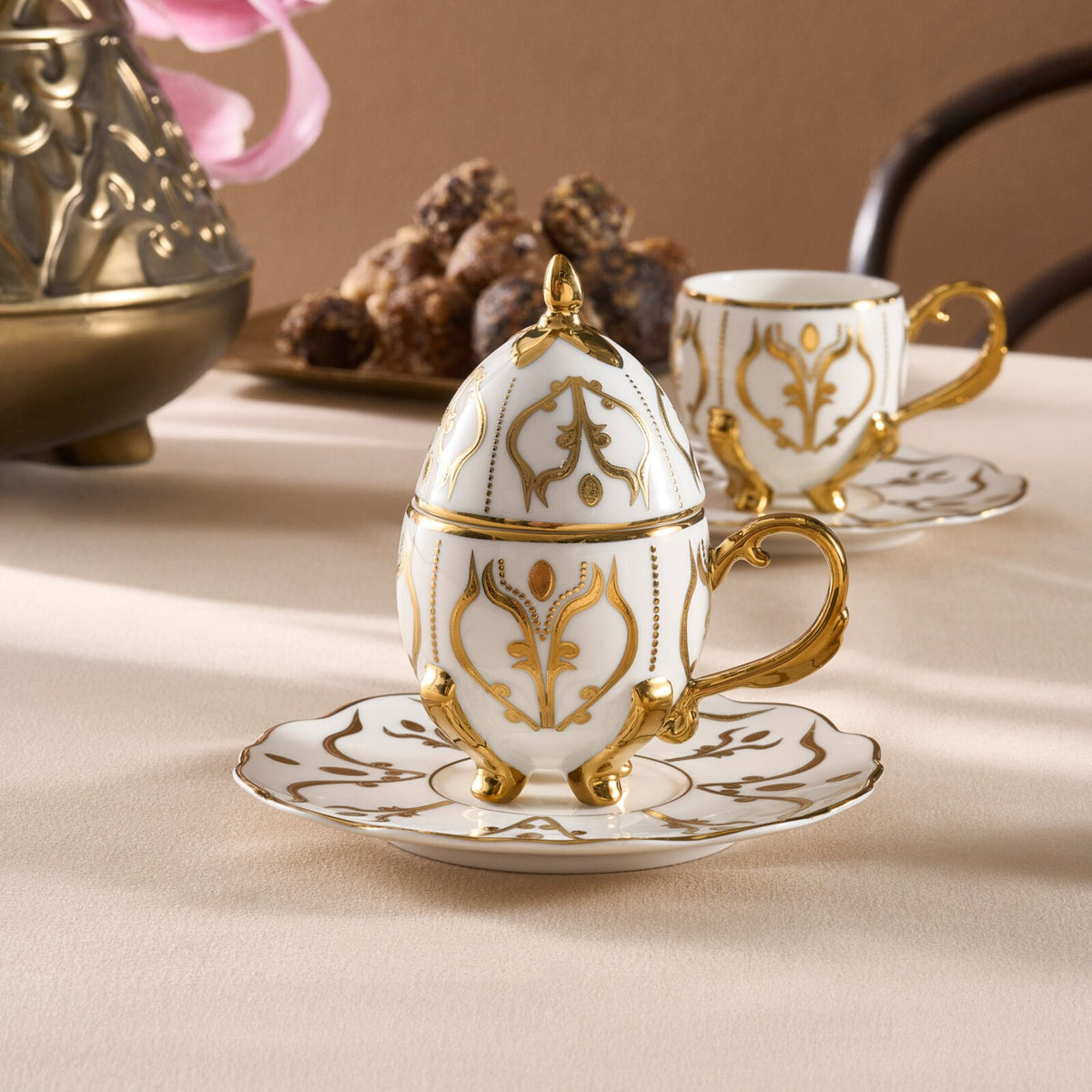 Karaca Faberge Egg Turkish Coffee Cup Set for 2, 90 ml - MALLTURK