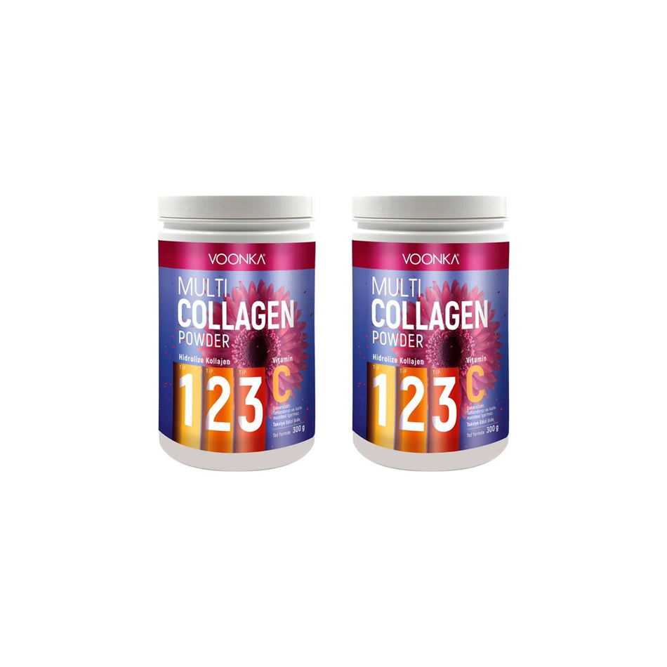 Voonka Multi Collagen Powder 300 g x 2 Pack Vitamin C with Hydrolyzed Collagen - MALLTURK