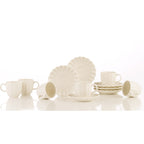 Kütahya Porselen Bone Luz 12-Piece Turkish Coffee Cup Set, White, for 6