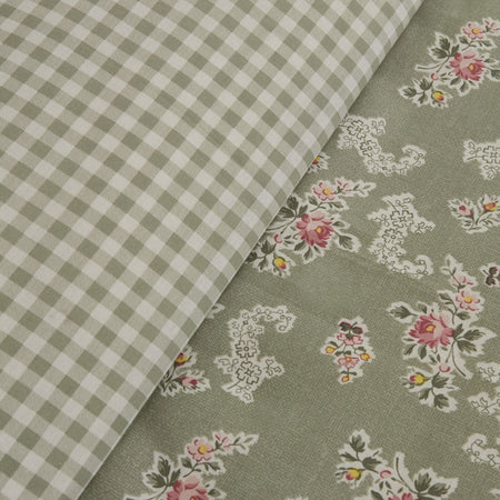 Karaca Home Carlo %100 Cotton Single Duvet Cover Set Sage Green - MALLTURK