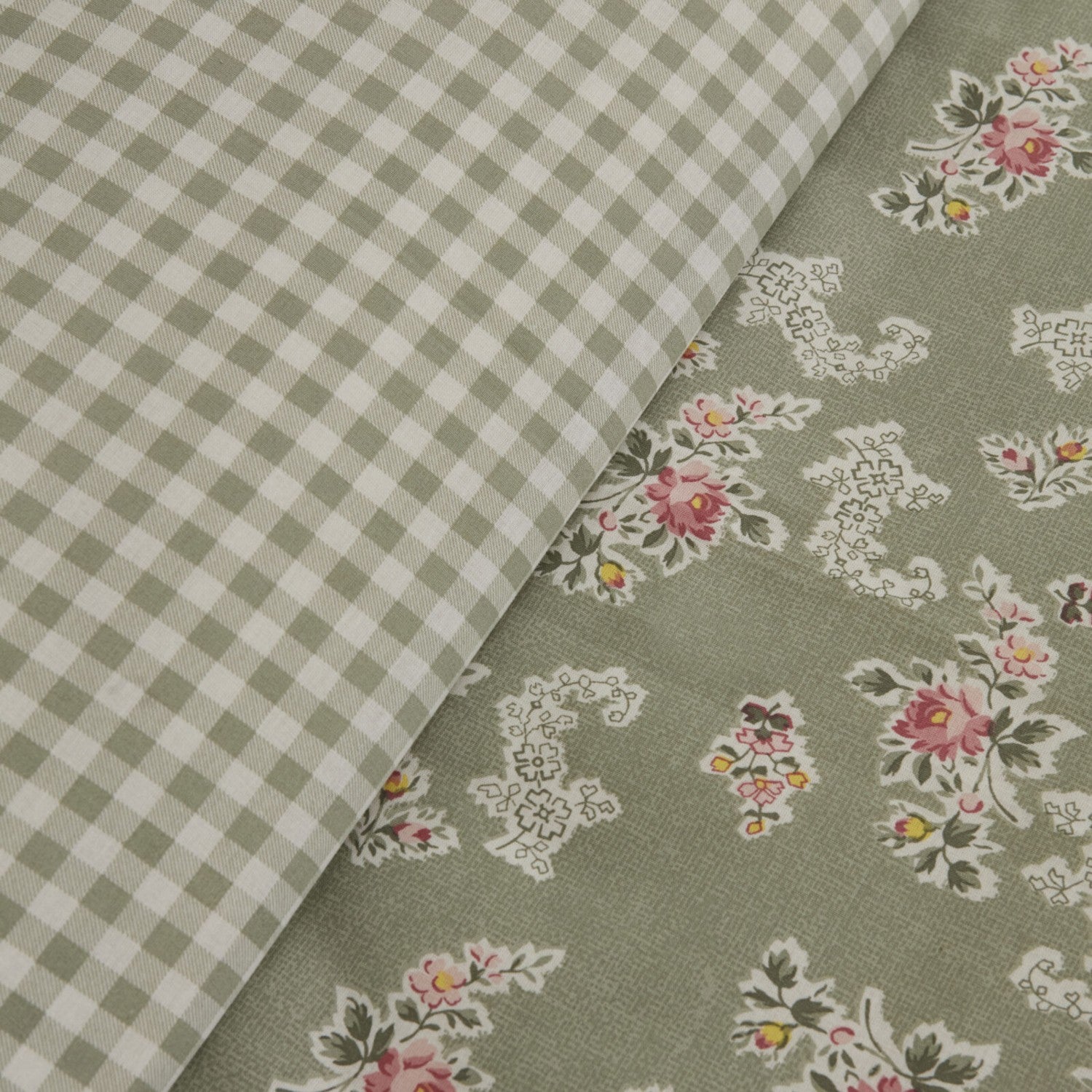 Karaca Home Carlo 100% Cotton Single Duvet Cover Set, Sage - MALLTURK