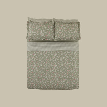 Karaca Home Carlo 100% Cotton Single Duvet Cover Set, Sage - MALLTURK