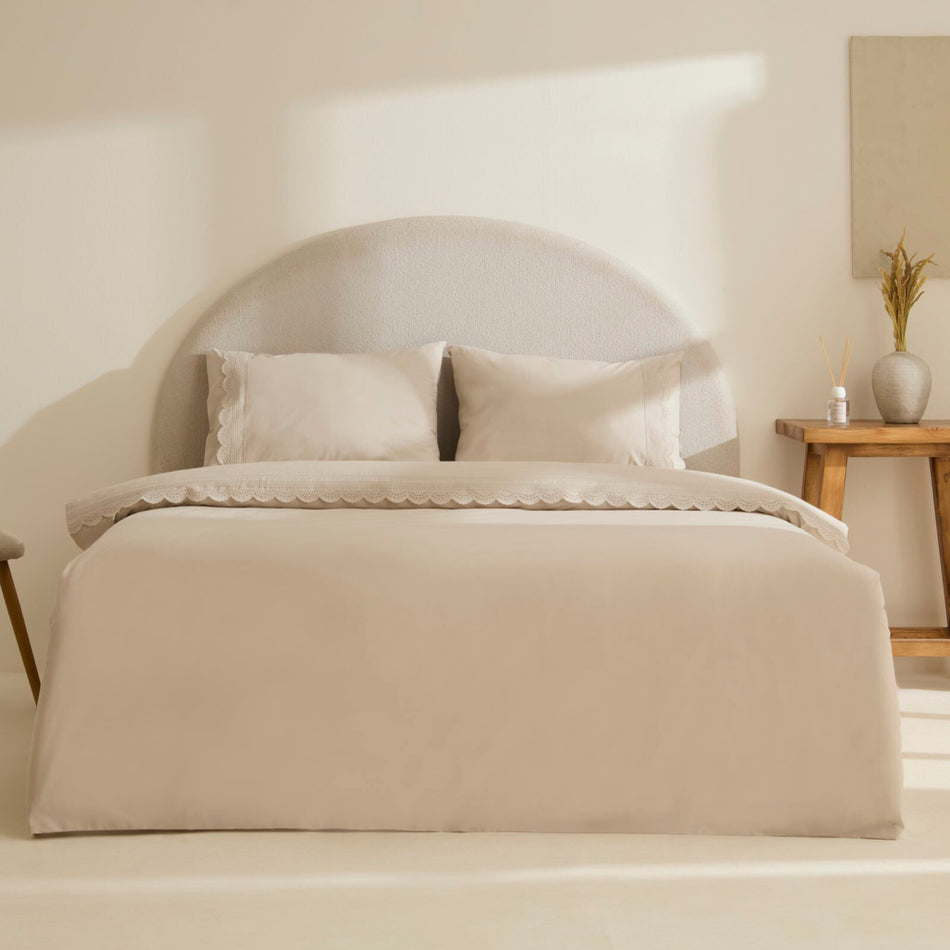 Karaca Home Ovelin Double Duvet Cover Set Beige - MALLTURK