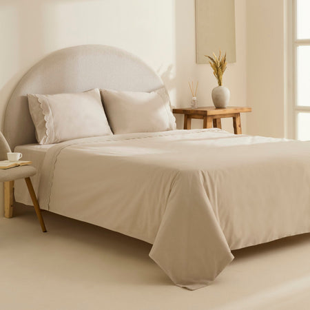 Karaca Home Ovelin Double Duvet Cover Set Beige - MALLTURK