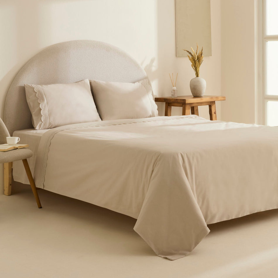 Karaca Home Ovelin Double Duvet Cover Set Beige - MALLTURK