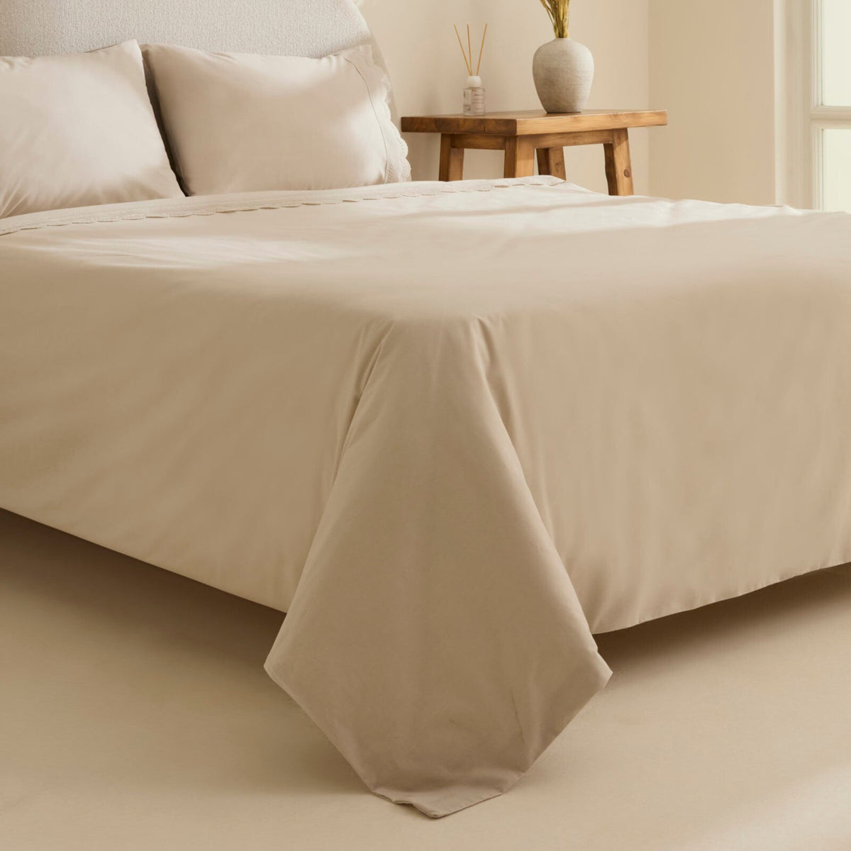 Karaca Home Ovelin Double Duvet Cover Set Beige - MALLTURK