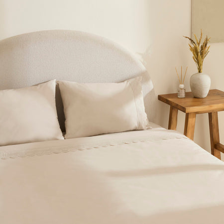 Karaca Home Ovelin Double Duvet Cover Set Beige - MALLTURK