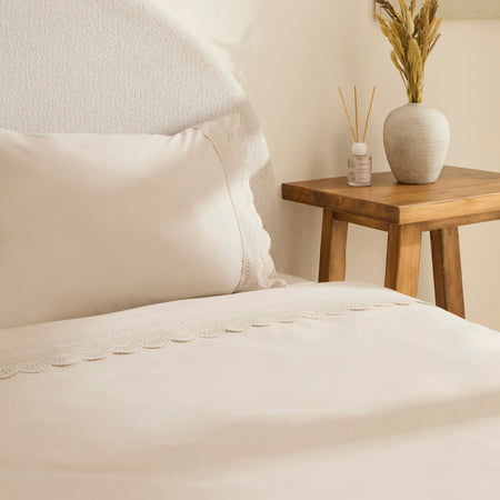 Karaca Home Ovelin Double Duvet Cover Set Beige - MALLTURK