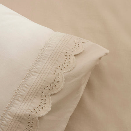 Karaca Home Ovelin Double Duvet Cover Set Beige - MALLTURK