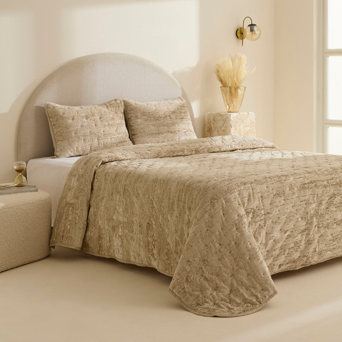 Karaca Home Clement Double Bedspread Set Beige - MALLTURK