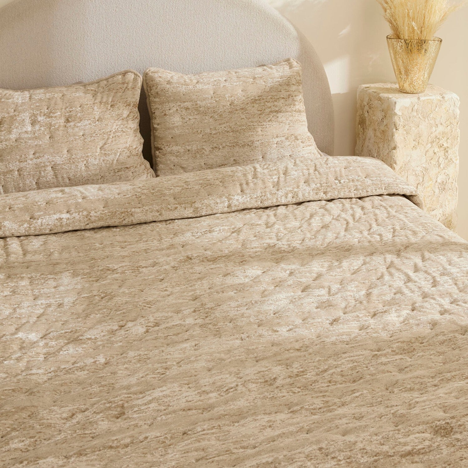 Karaca Home Clement Double Bedspread Set Beige - MALLTURK