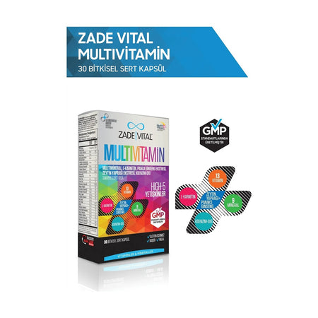 Zade Vital 30 Bitkisel Capsule Multivitamin Dietary Supplement Iceriginde L-Karnitin and Panax Ginseng - MALLTURK