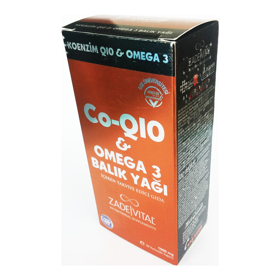 Zade Vital Co-Q10 Omega 3 Fish Oil 30 Capsule - MALLTURK
