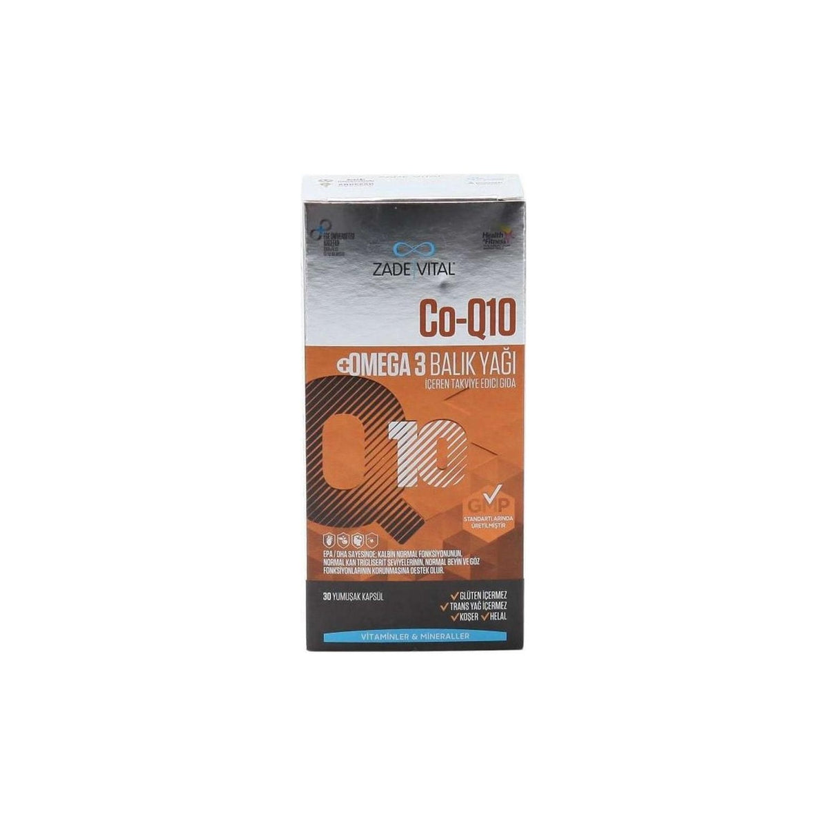Zade Vital Co-Q10 Omega 3 Fish Oil 30 Capsule - MALLTURK