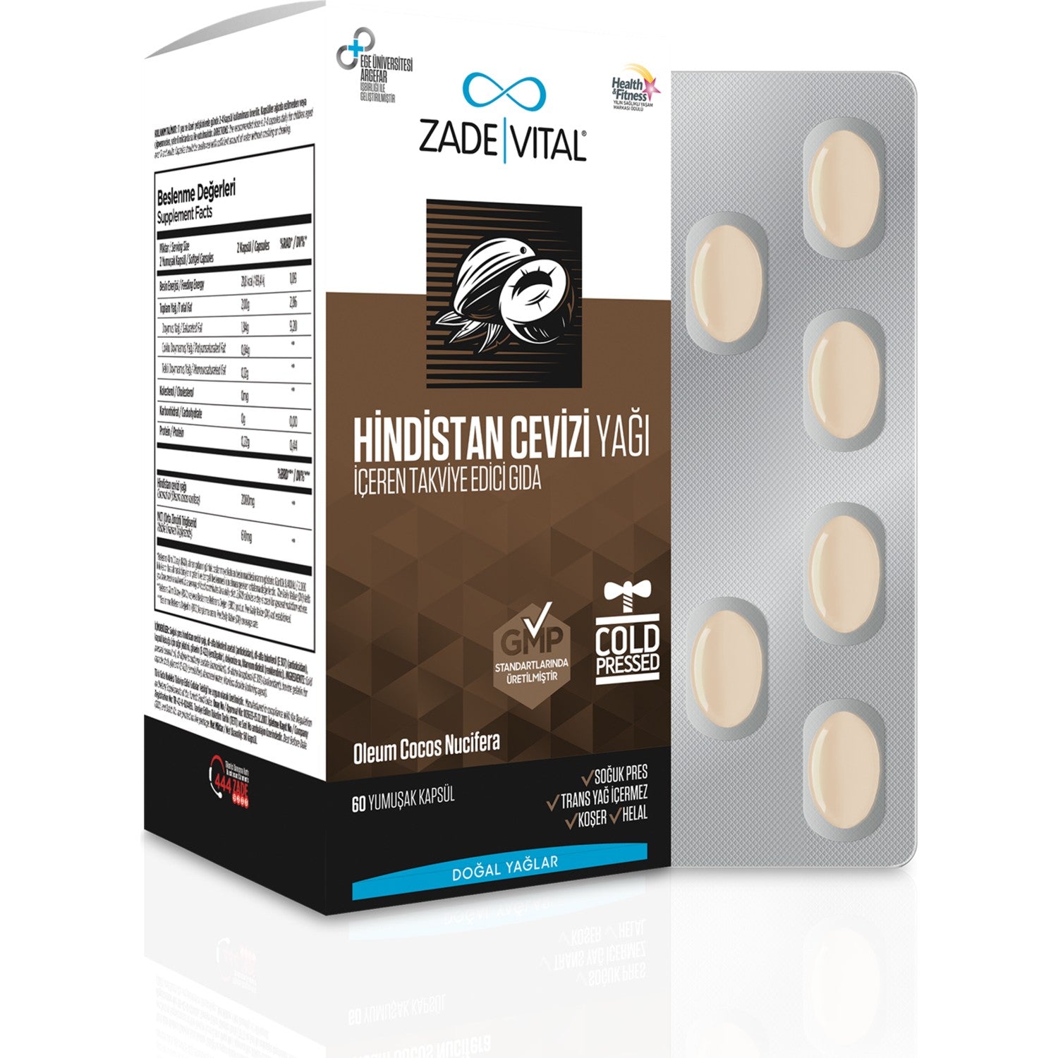 Zade Vital Coconut Oil 60 Softgel 1000 mg - MALLTURK