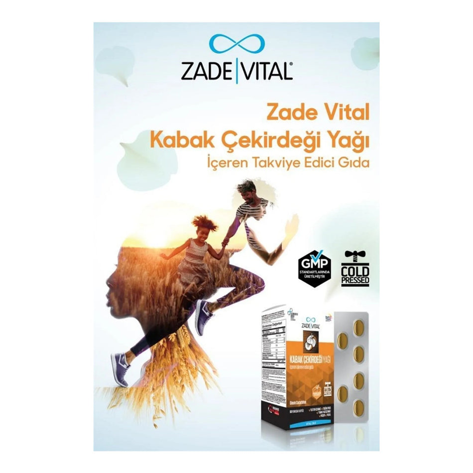 Zade Vital Kabak Cekirdegi Oil 320 Mg 60 Softgel - Blister - MALLTURK