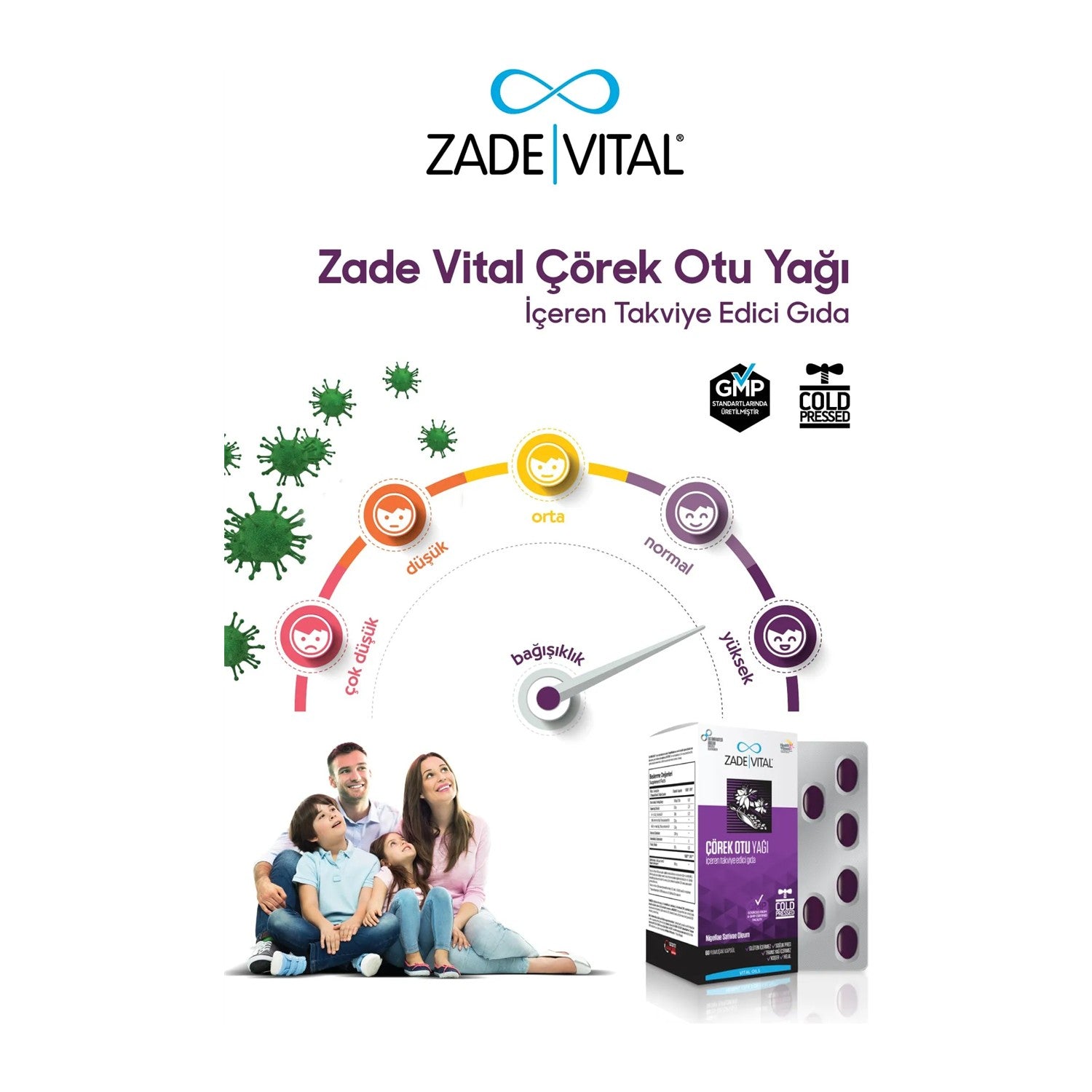 Zade Vital Black Seed Oil with Dietary Supplement 60 Capsule - MALLTURK