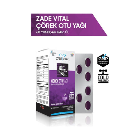 Zade Vital Black Seed Oil with Dietary Supplement 60 Capsule - MALLTURK
