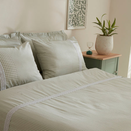 Karaca Home Luisa %100 Cotton Double Duvet Cover Set Green - MALLTURK
