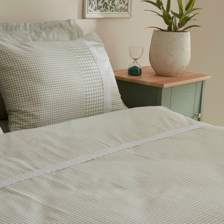 Karaca Home Luisa %100 Cotton Double Duvet Cover Set Green - MALLTURK