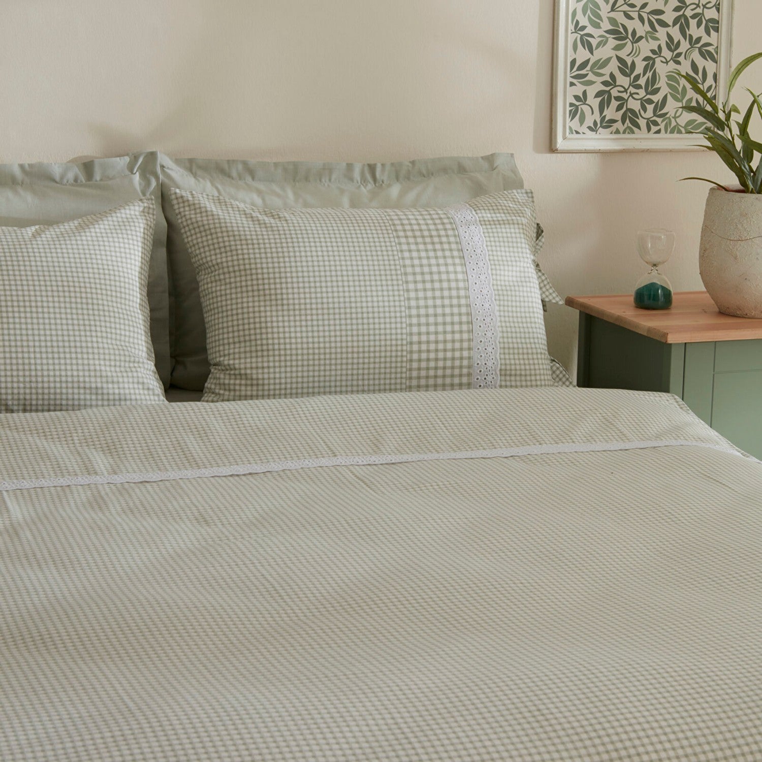 Karaca Home Luisa %100 Cotton Double Duvet Cover Set Green - MALLTURK