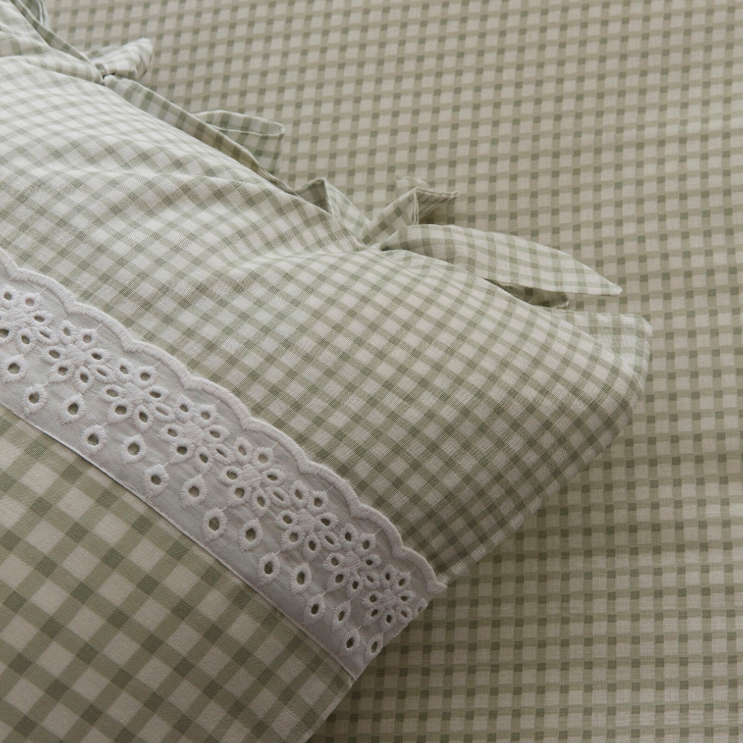 Karaca Home Luisa %100 Cotton Double Duvet Cover Set Green - MALLTURK