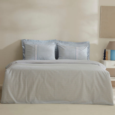 Karaca Home Luisa %100 Cotton Double Duvet Cover Set Blue - MALLTURK